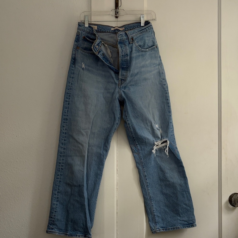 Levi's Ribcage Light Blue Straight Leg Jeans